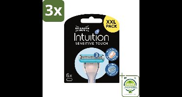 3 x Wilkinson - Navulmesjes Intuition Sensitive Touch - Met Verzorgende Gel - 6 scheermesjes - Grootverpakking - Scheermesjes - Scheermesjes Voor Dames - Gevoelige Huid - Scheermesjes Met Gel - Wilkinson Intuition