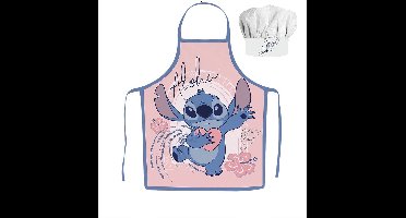 Disney Stitch - Kinder Schort & Koksmuts Set – 2-delig – Polyester – 3-8 jaar
