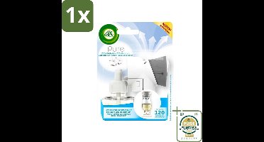 1 x Air Wick Elektrische Geurverspreider - Starterkit - Pure Zachtheid van Katoen - 19ml- Geurverspreider - Elektrische Geurverspreider - Katoengeur - Luchtverfrisser - Frisse Geur