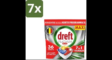7 x Dreft – Vaatwastabletten – Platinum Plus All-in-One – Citroen – 19 Tabletten - Vaatwastabletten - Anti-dofheid - Glansherstel - Vaatwasser - Vaatwas