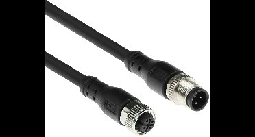 ACT Industrial 3,00 meter Sensor kabel M12A 4-polig male naar M12A 4-polig female, Superflex Xtreme TPE kabel, afgeschermd