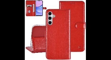 TUNIQ Galaxy A15 5G Book Case hoesje - Pasjeshouder voor 3 pasjes - Magneetsluiting - Hanger - Rood