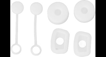 Siliconen Morsbestendige Stopset voor Stanley, 6-delige Morsstopper Geschikt voor Stanley Cup 1.0 40oz/30oz, Inclusief 2 Rietjesdeksels, 2 Morsstoppers en 2 Lekstoppers (WIT)