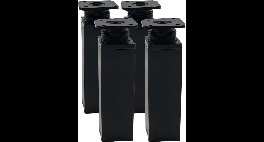 Purepeak Verstelbare Meubelverhogers Set 4 Stuks - Bedverhogers - 15-17 cm - Tafelpoot verhoger - Zwart