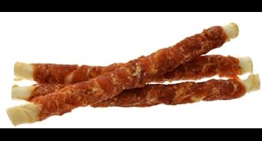 Zoolekker Rawhide stick met kip 24 cm - hondensnack van buffelhuid en kip in bulkverpakking