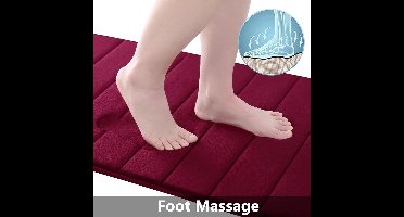 Badmat - 40 x 60 cm - Traagschuim - Middelpolig - absorberend - antislip - wasbaar - Kleur : wijnrood