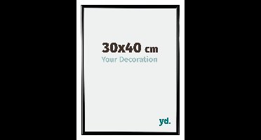 Your Decoration - Fotolijst 30x40 cm - Kunststof - Zwart Hoogglans - Bordeaux