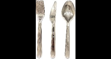 Herbruikbare Bestekset – Vork + Mes + Lepel – Transparant – 18 cm – 100 Sets – Stevig PS