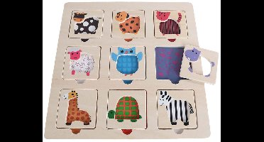 Legpuzzel voor Peuters & Kleuters - 0 tot 4 jaar - Houten Puzzel - Dieren Puzzel - Educatief Speelgoed - Zintuigen Ontwikkeling - Motoriek Ontwikkelen - Hand / Oog Coördinatie - Spelend Leren - Babypuzzel / Kinder Puzzel - Duurzaam Speelgoed - Cadeau