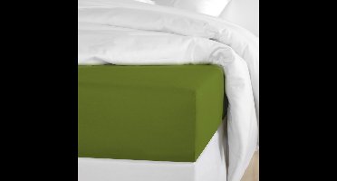 De Witte Lietaer Hoeslaken Olivia Cactus - 160 x 200/220 x h 30 - Groen - Katoen Satijn