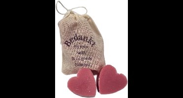 Cadeautje voor de juf / meester: Linnen zakje met 2 hartjes watermeloen - Bedankt dat je er voor mij was - cadeautje afscheid - afscheidscadeau