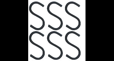 Orion Radka Serie - Zwarte Relinghaken - 7,5 cm - Set van 6 - Metaal