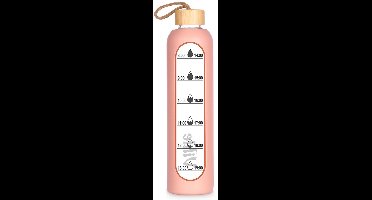 Vilde - Waterfles Glas - 1L - Siliconen Hoes - Bambusdop
