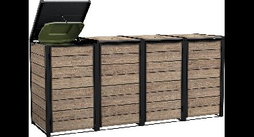 Keter Hide Away Containerberging - 4x 240L - Ashwood