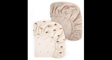 Kraftverdia Mousseline Katoenen Hoeslaken 80 x 40 cm, Kinderwagen Hoeslaken Wieg Matrashoes voor Mosesmand, Babybed en Bijzetbed voor Jongens en Meisjes, Set van 2, Regenboog