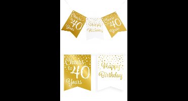 Vlaggenlijn vaandel goud/wit 40 jaar