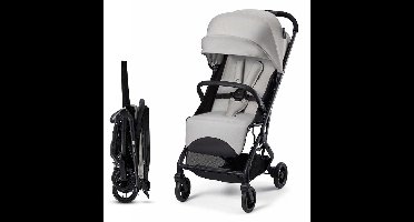 Kinderkraft INDY 3 Buggy – Voor Pasgeborenen tot 15 kg – Compact en Eénhandig Inklapbaar, Verstelbare Rugleuning en Voetensteun – Grijs