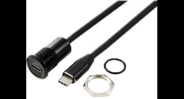 TRU COMPONENTS TC-13376328 USB-C (3.1) bus/stekker, 1 m kabel, zwart 1 stuk(s)