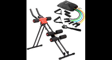 Pack Set van weerstandsbanden met accessoires en oefeningengids en Opvouwbaar Buikspiertoestel met Oefengids InnovaGoods