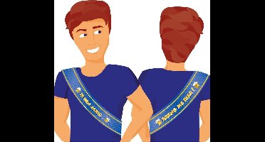 Paper Dreams Sjerp Verjaardag - Blauw/geel polyester - 80 x 15 cm