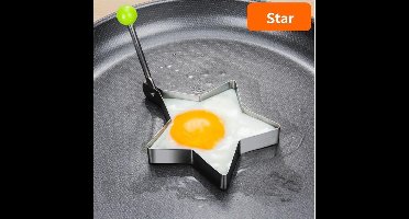 3 Stuks Gebakken Ei Vormpjes Ster Houder Keukengerei Eierkoker Rvs Non-stick Bakvorm Voor het perfecte eitje