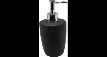 Svenska Living Zeeppompje/dispenser - zwart - keramiek - 400 ml - navulbaar - keuken/toilet/badkamer