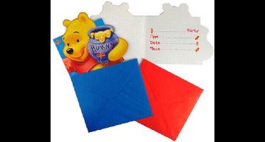 Winnie the Pooh - 6 uitnodigingen met envelop