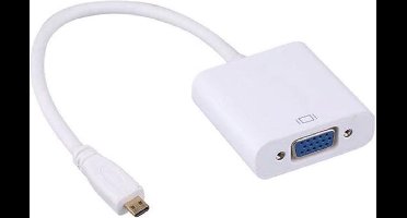 Micro HDMI naar VGA + 3,5mm Jack adapter / wit - 0,15 meter