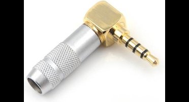 3,5mm Jack (m) connector - metaal / haaks 4-polig / stereo