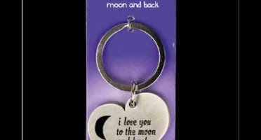 Hart Sleutelhanger - I love you to the moon and back