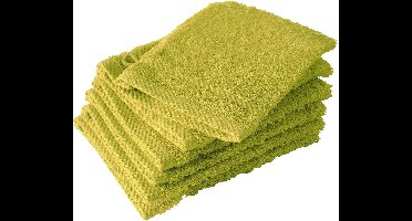 De Witte Lietaer Washandjes Helene Warm Olive 15 x 21 cm - 6 stuks - Katoen