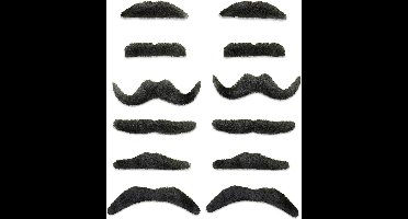 Vegaoo - Set 12 zelfklevende snorren