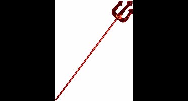 Vegaoo - Rode duivel drietand met lovertjes voor volwassenen en kinderen