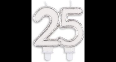 Wefiesta Cijferkaars 25 Glitter 7 X 7,5 Cm Wax Zilver