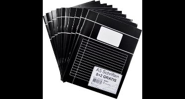 SOHO Schriften - A5 formaat - 70 grams papier - Met kantlijn - Zwart - Lijn - 80 bladzijden - 10 stuks