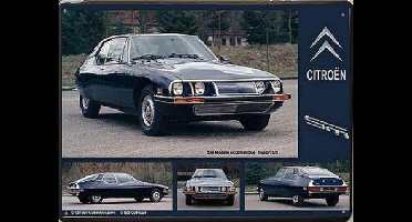 Citroen SM.  Metalen wandbord 30 x 40 cm.