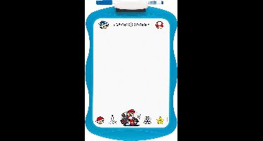 BIC Super Mario whiteboard dubbelzijdig blauw met stift en wisser.