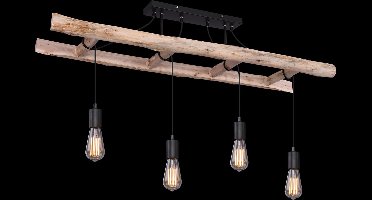 Globo - plafonniere - Irmgard - naturel - hout - grote eettafellamp - E27 - 15348-4D