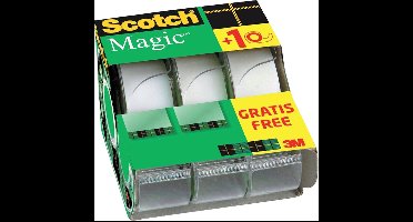 Plakband scotch magic 810 19mmx7.5m mat 2+1 disp