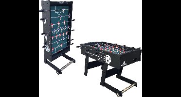 Cougar Scorpion Kick TS Voetbaltafel Opklapbaar in Zwart - Tafelvoetbal tafel incl. 2 ballen en scoreteller - Indoor voetbal tafel van 126x61x80cm