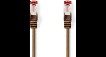 Nedis CAT6-kabel - RJ45 Male - RJ45 Male - S/FTP - 2.00 m - Rond - LSZH - Bruin - Polybag