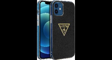 Guess Metallic Serie Guess Geschikt voor Apple iPhone 12 Mini Metallic Effect Hoesje Zwart