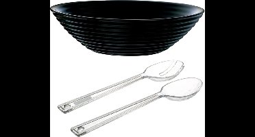 Luminarc Slakom/Serveerschaal zwart - kunststof slacouvert - Glas - D27cm