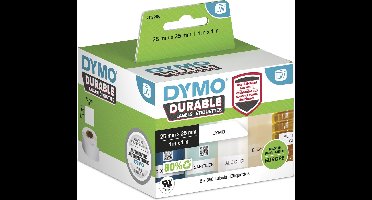 DYMO originele Duurzame LabelWriter labels | 25 mm x 25 mm | Witte Poly | 2 rollen met elk 850 labels (1700 zelfklevende etiketten) | Stevige labels voor de LabelWriter labelprinters