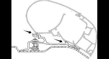 Dometic PR-Adapt adapter voor dakluifels PR 2000 en PR 2500 4,0m