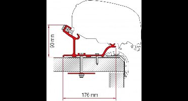 Fiamma Adapter Carthago Malibu 340 Voortent adapter voor Fiamma F80 / F65 400