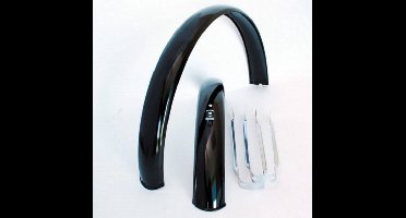 Amigo Spatbordset met stangen - 20 inch - metaal - zwart glans - superlicht en duurzaam