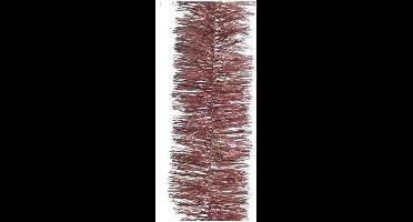 Decoris kerstslinger - 2x - oudroze - lametta - 270 x 7 cm - folie slinger - kerstversiering