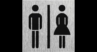 Seilflechter Deurbordje - Aluminium - Pictogram Man/Vrouw - 60 x 60 mm