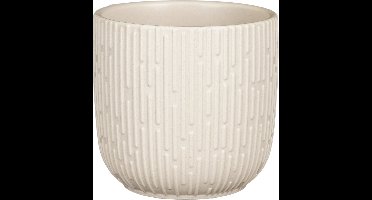 Mica Decorations Plantenpot/bloempot - keramiek - mat wit - D14/H13 cm